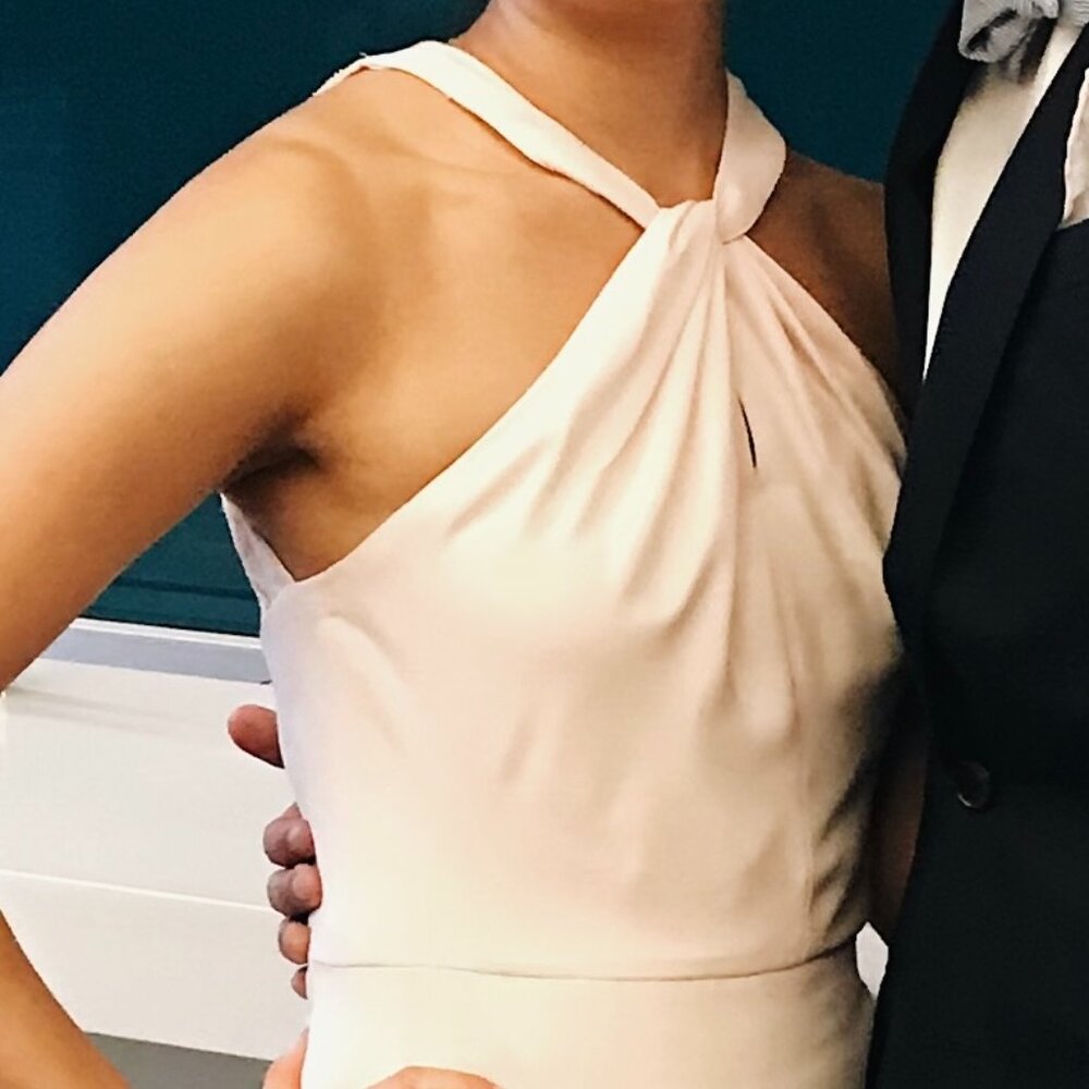 Floor Length Blush Pink Bridesmaid Dress in size 0